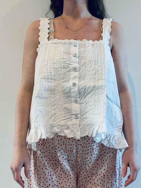 Ewa i Walla Top Evalie White SS26 33406 Cotten