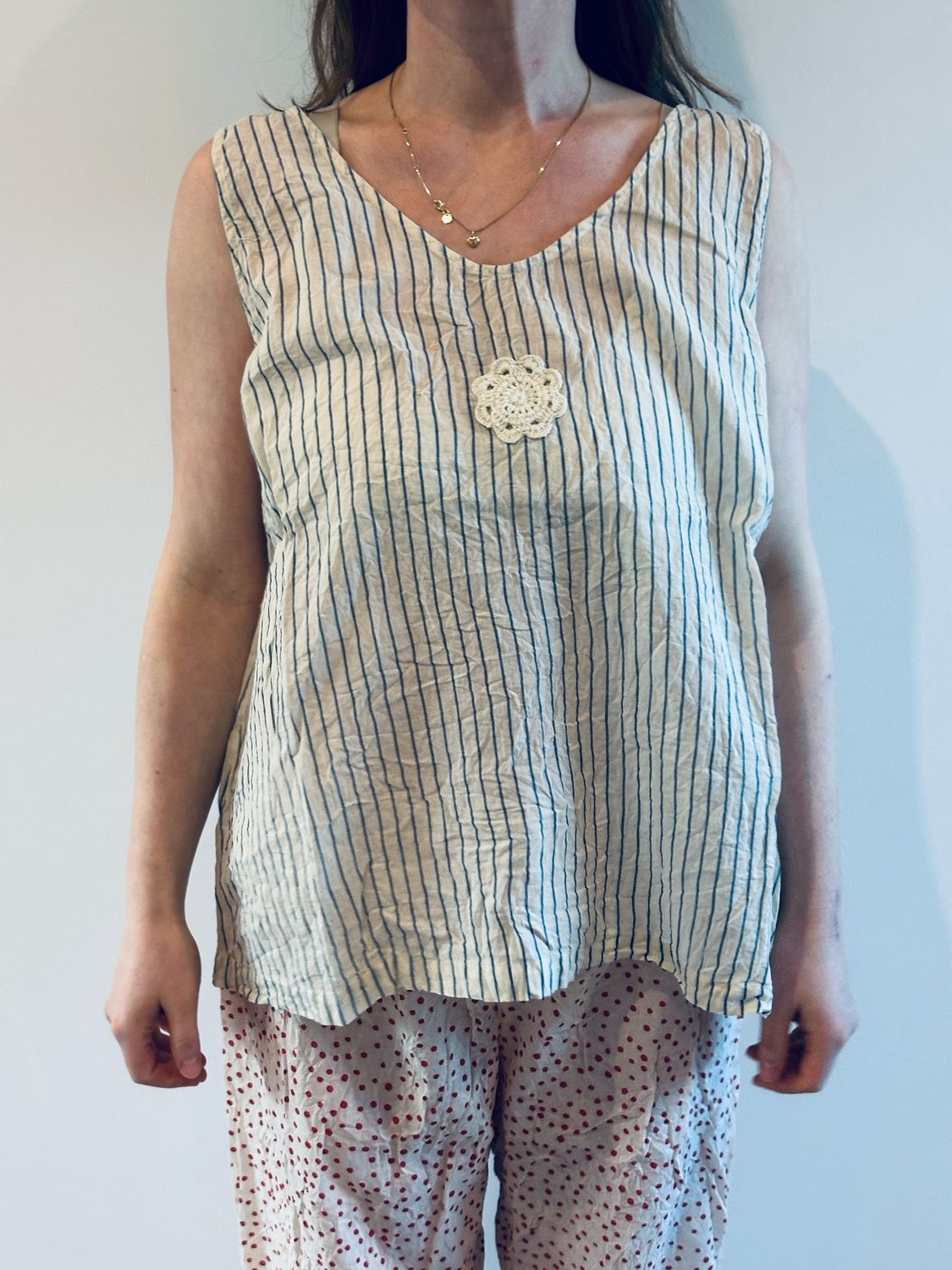 Ewa i Walla Top Lovisa Voile Prints Striped SS26 33410