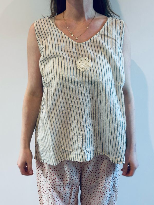 Ewa i Walla Top Lovisa Voile Prints Striped SS26 33410