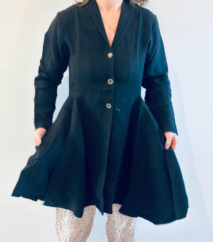 Ewa i Walla Mantel Bonnibel Twill SS26 66782 Black