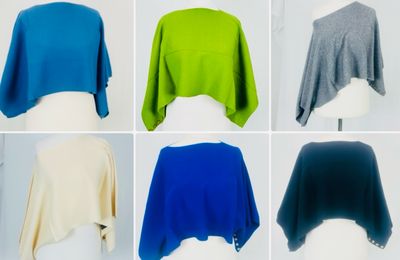 Julia Wang Poncho Sommer zart sehr weich One Size div. Farben