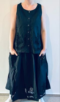 Ewa i Walla Top Laurel 33409 Black SS26 Cotten Lace Goldenlabel Ewa i Walla Top Laurel 33409 Black SS26 Cotten Lace Goldenlabel