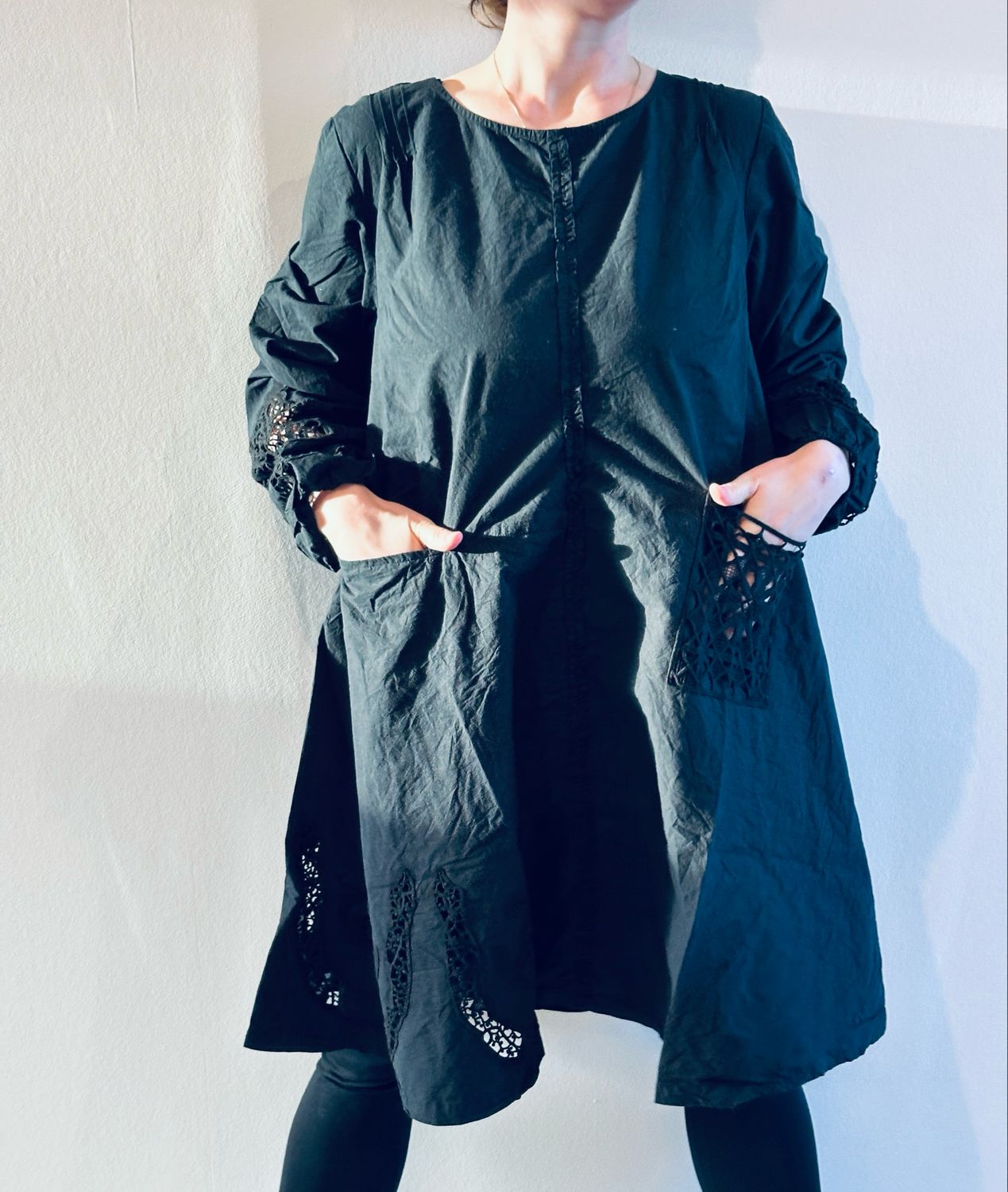 Ewa i Walla Tunika 44129 Soli SS26 Black Cotten Lace Goldenlabel