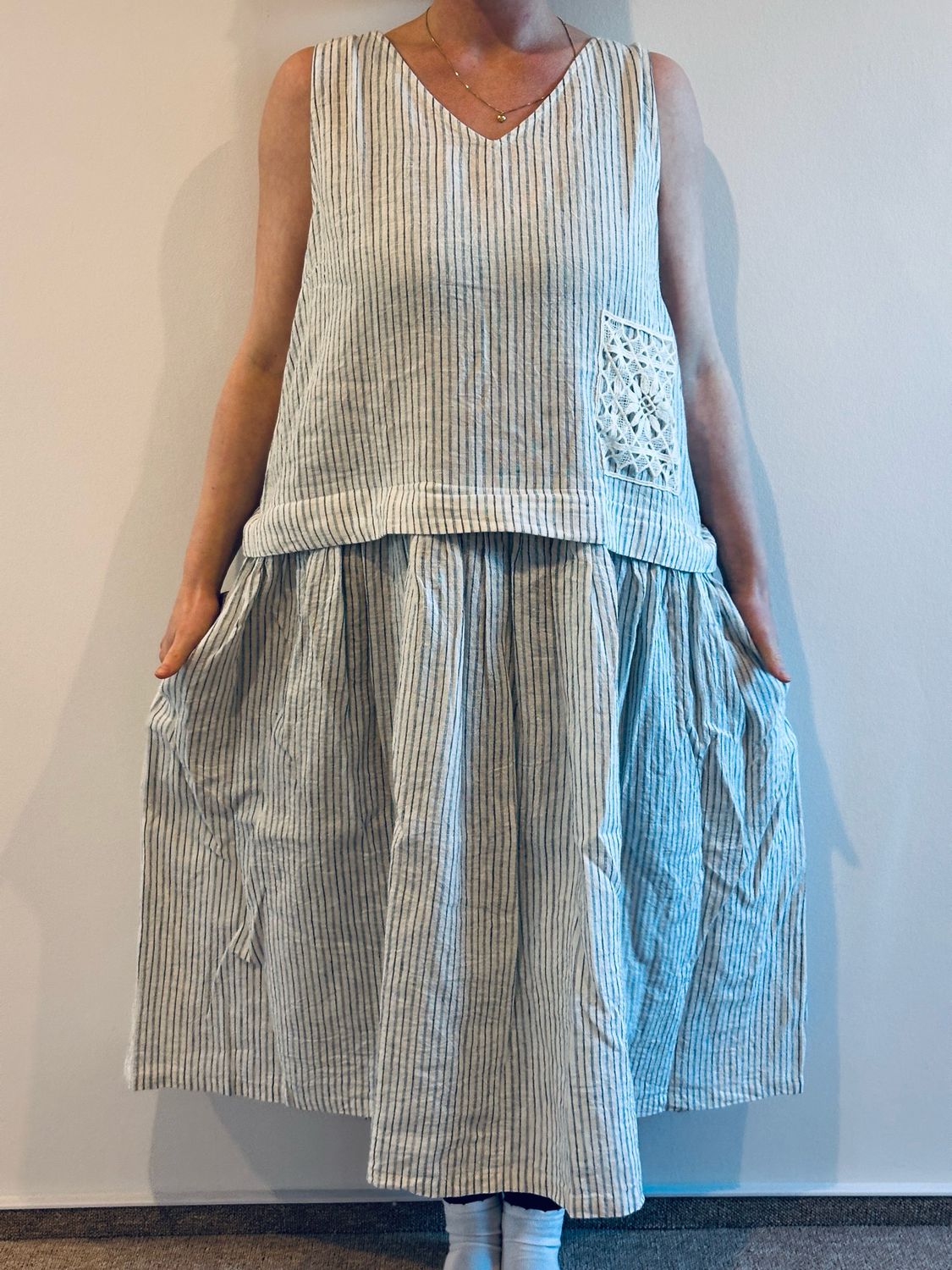 Ewa i Walla Kleid 55961 SS26 Febe Striped Linen SS26