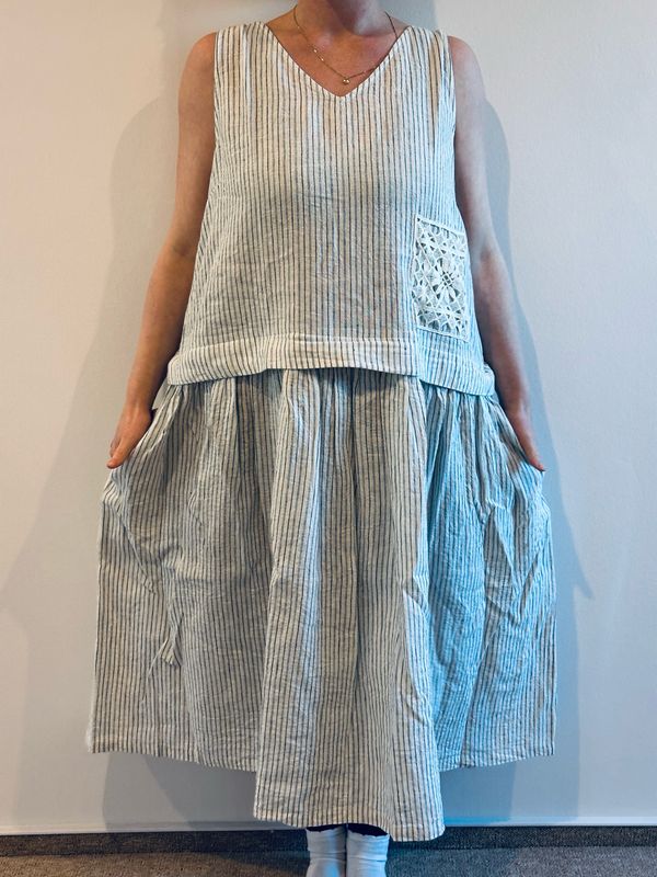 Ewa i Walla Kleid 55961 SS26 Febe Striped Linen SS26