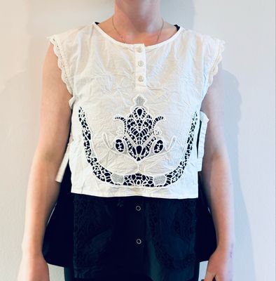 Ewa i Walla Weste 77628 Astri SS26 Cotten Lace White Goldenlabel One Size