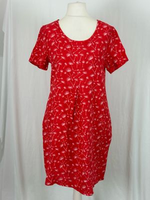 Julia Wang Kellerfalte Kleid Leinen Taschen XL Rot