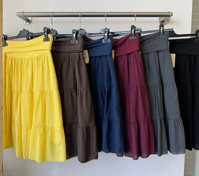 Julia Wang Stufenrock Uni Cotten div.Farben