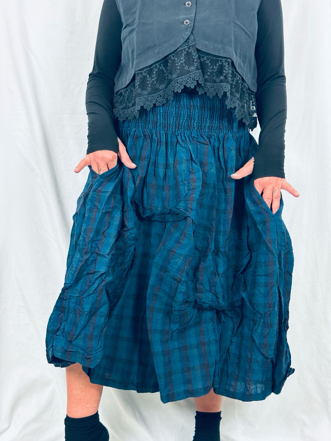 Ewa i Walla Rock Ingebritt 22338 AW26 One Size Blue Checked