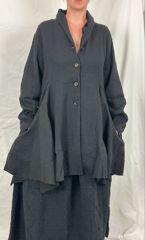 Ewa i Walla Mantel Jana Boiled Woll 66789 AW26 Black