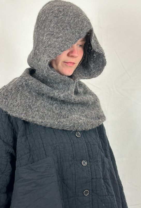 Ewa i Walla Hood Bellis One Size Alpaca 77633 Grey AW26