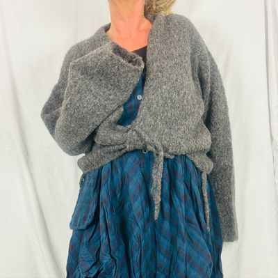 Ewa i Walla Cardigan Calla 44232 AW26 Grey Alpaca Ewa i Walla Cardigan Calla 44232 AW26 Grey Alpaca