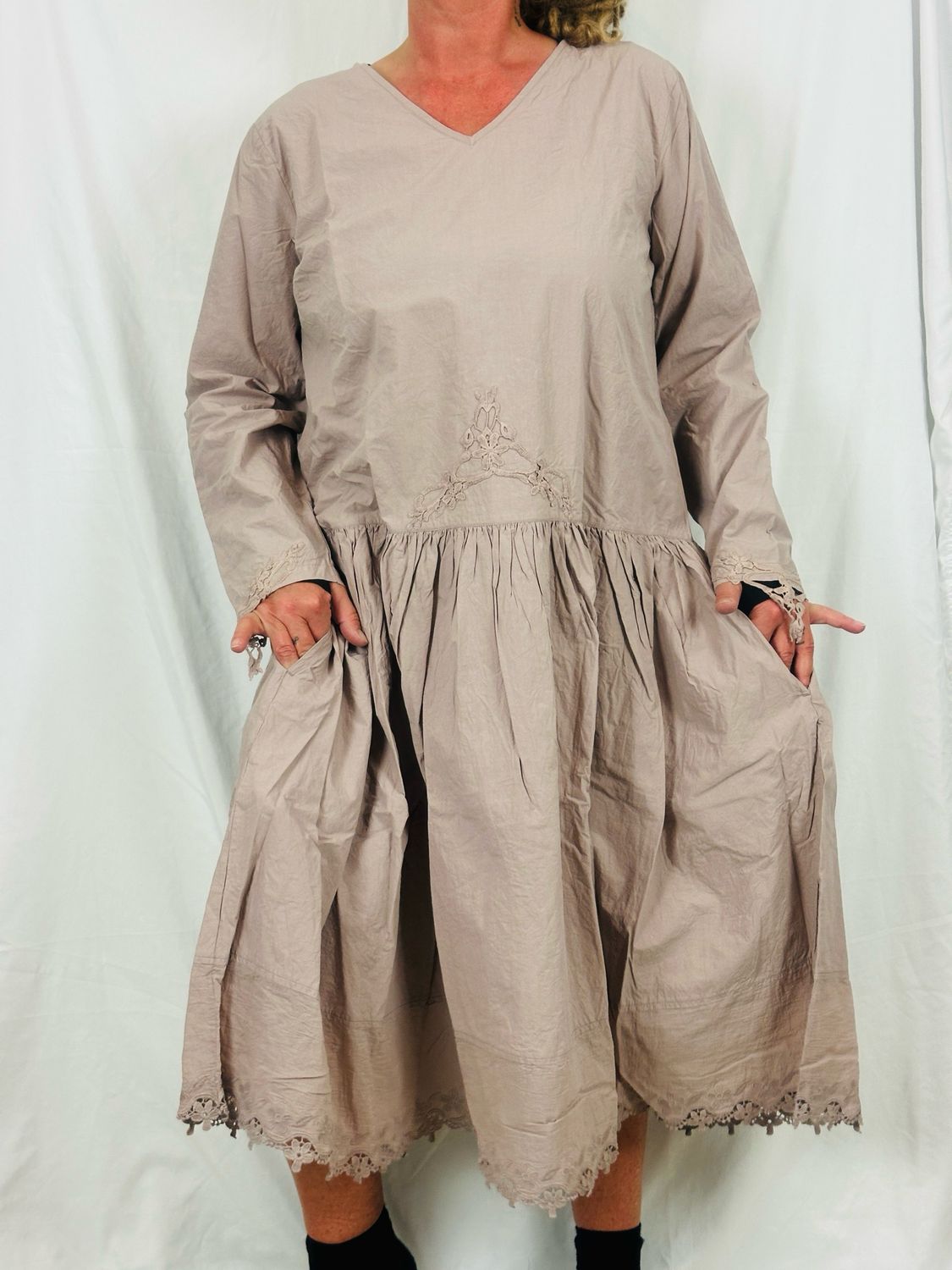 Ewa i Walla Kleid Cia Grey Mauve Cotten 55969 AW26