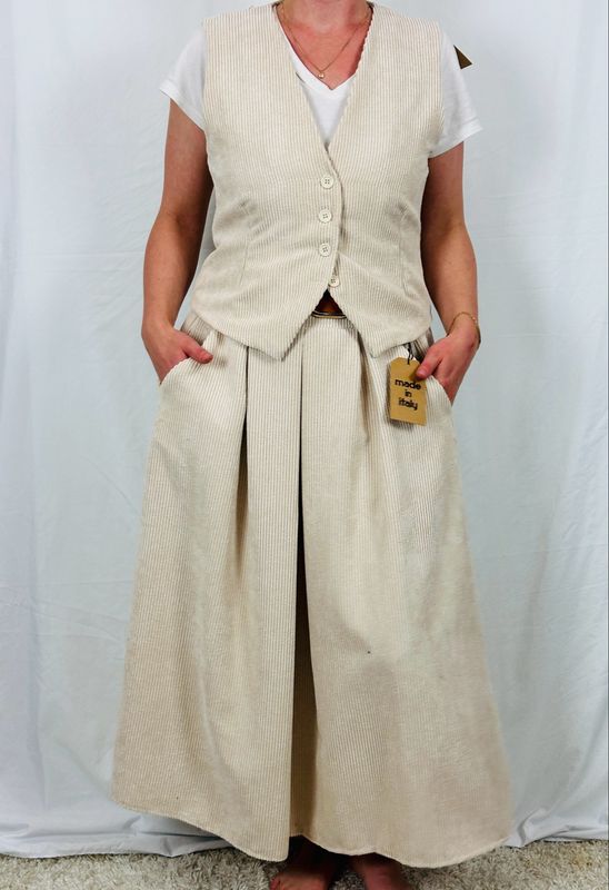 Julia Wang Rock Weste Set Cord Beige One Size