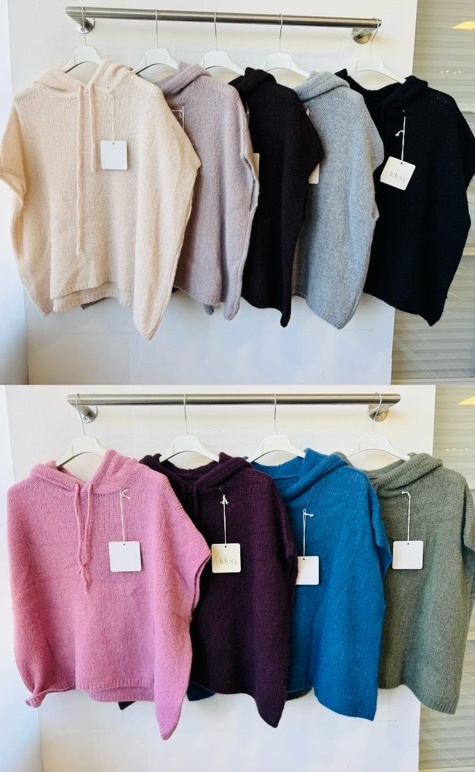 Julia Wang Pullunder mit Kapuze Uni One Size weich div. Farben
