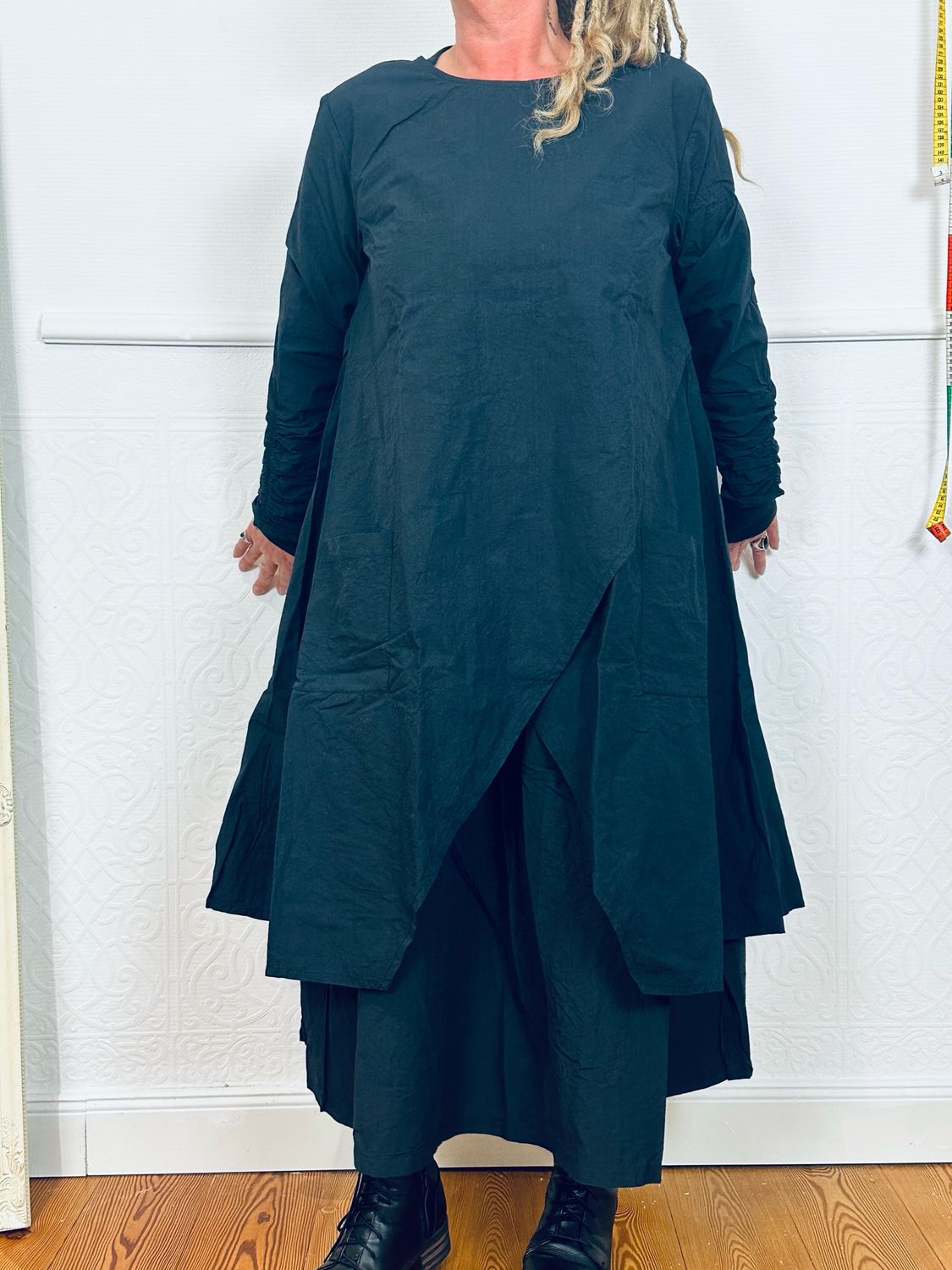 Ewa i Walla Bluse Henrietta Black Cotten AW26 44218