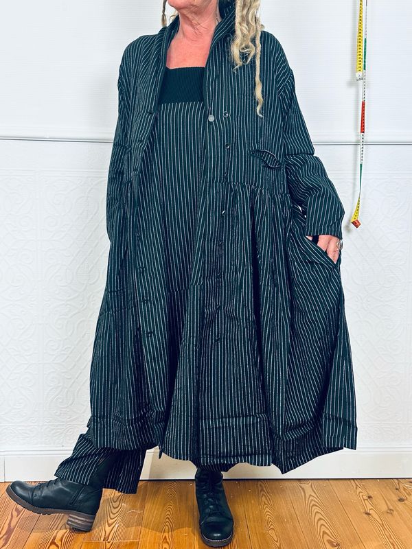 Ewa i Walla Mantel / Kleid Nellie Black AW26 Cotten Woll 55989