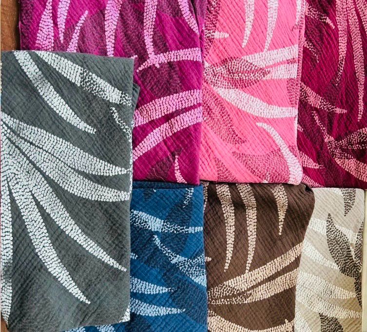 Julia Wang Musselin Dreieckstuch Print Botanik One Size div. Farben