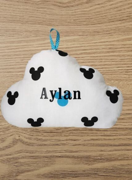 Coussin Lumineux Nuage souris bleu