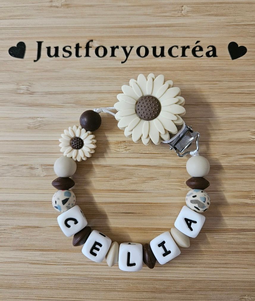 Attache tétine personnalisable CÉLIA