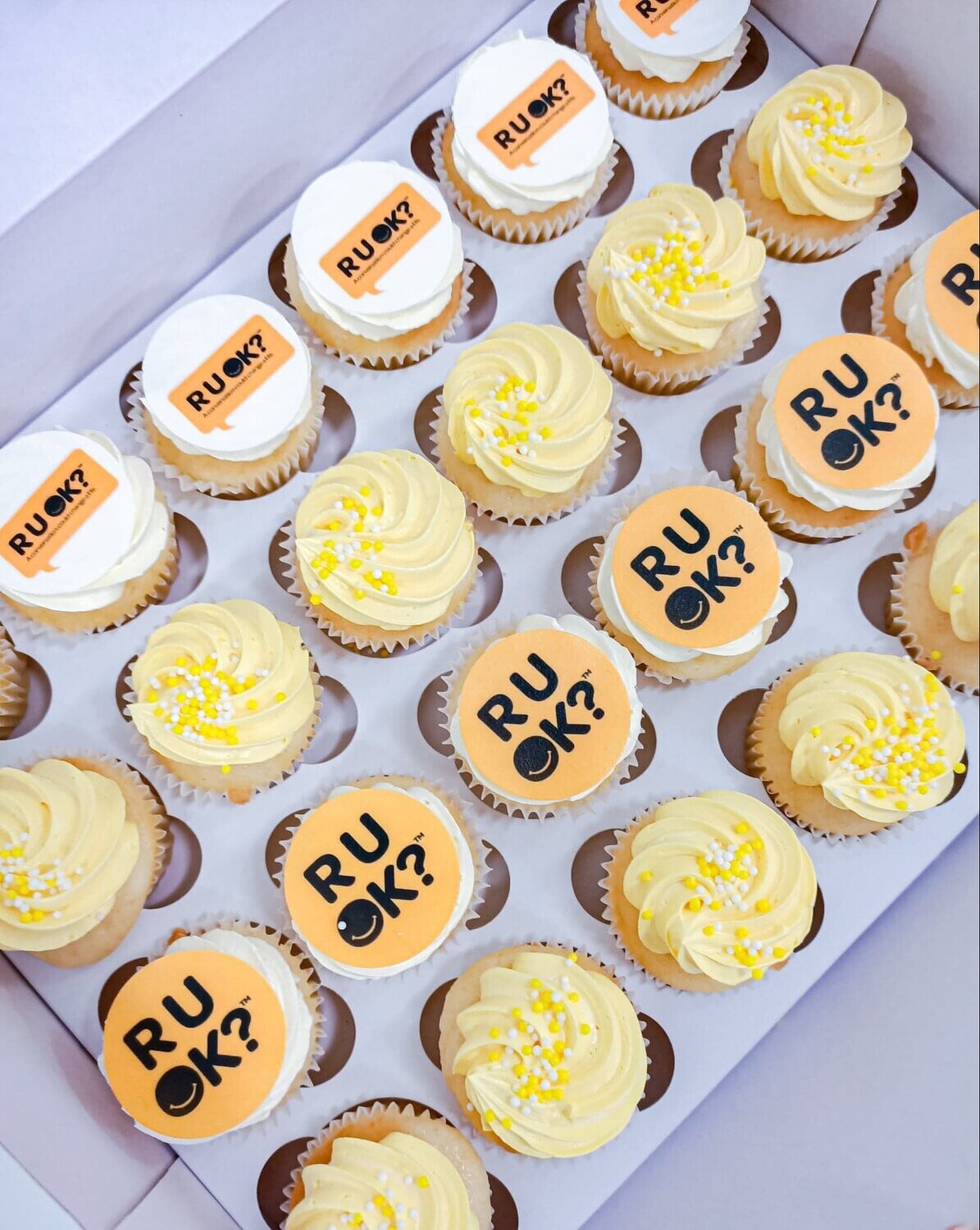 R U OK Day mini cupcakes
