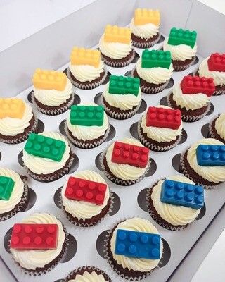 Mini Lego block cupcakes