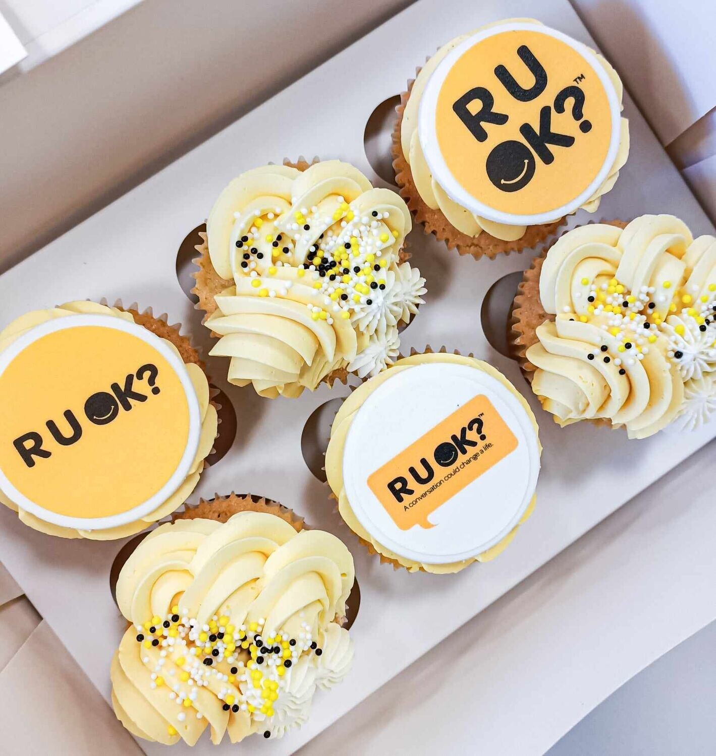 R U OK Day standard cupcakes