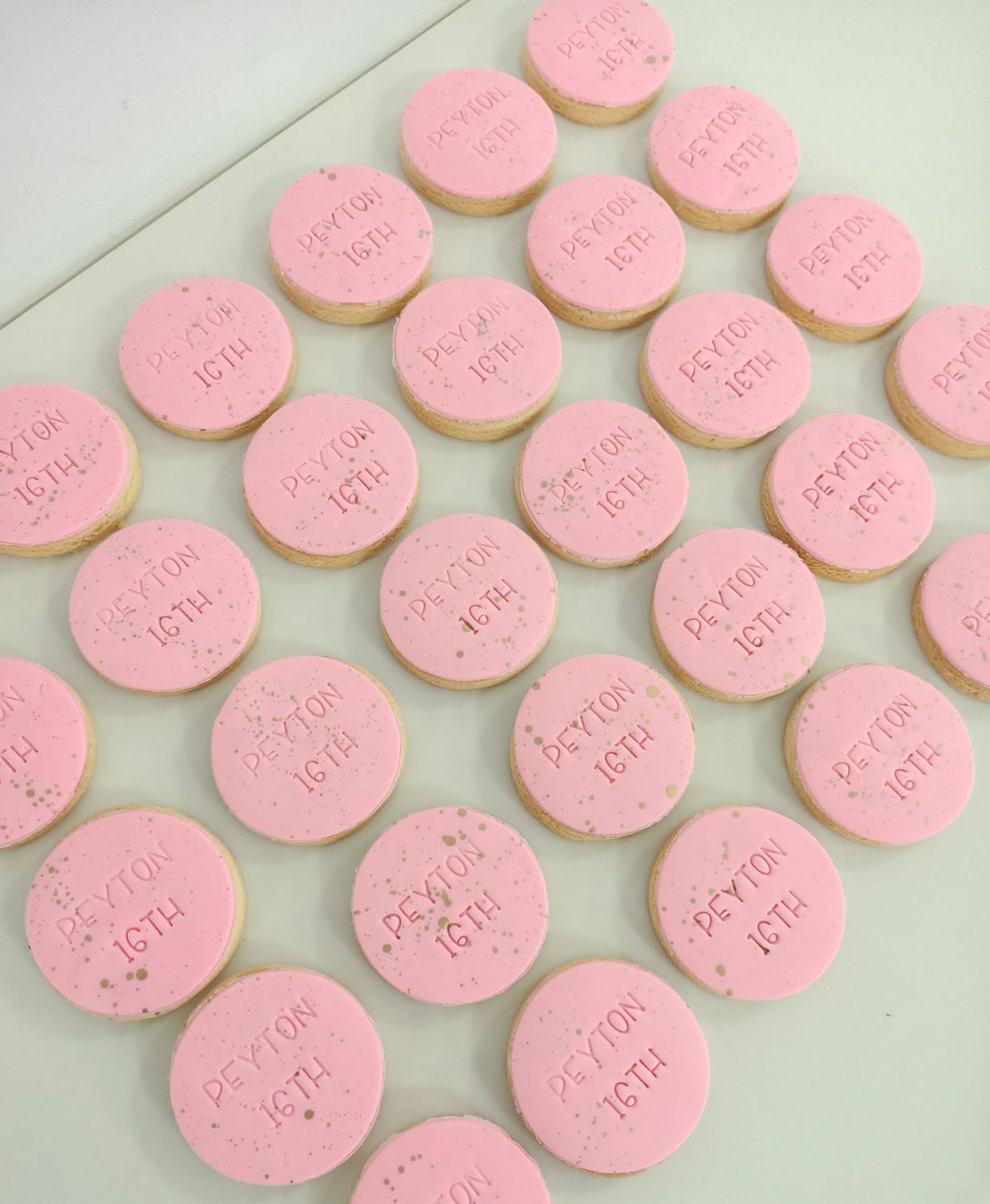 Custom stamped round cookies
