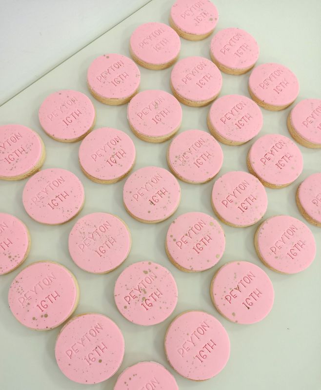 Custom stamped round cookies