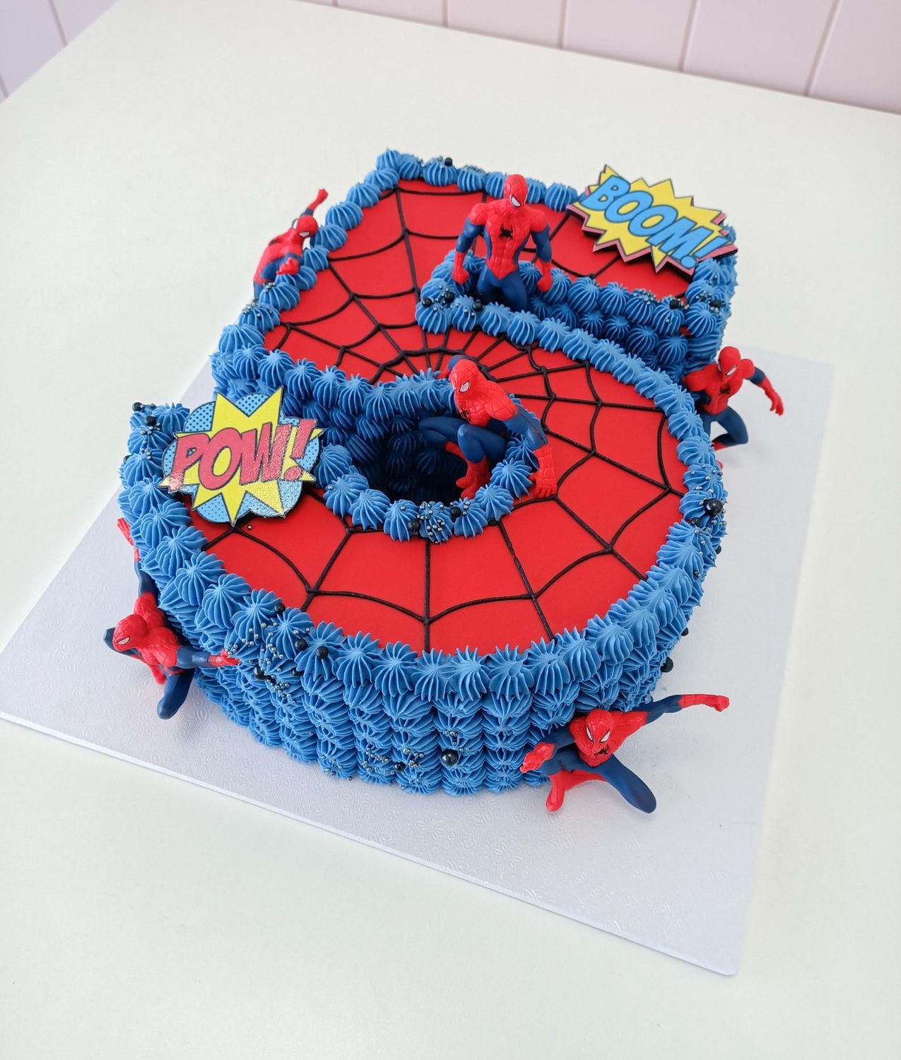 Spiderman number cake