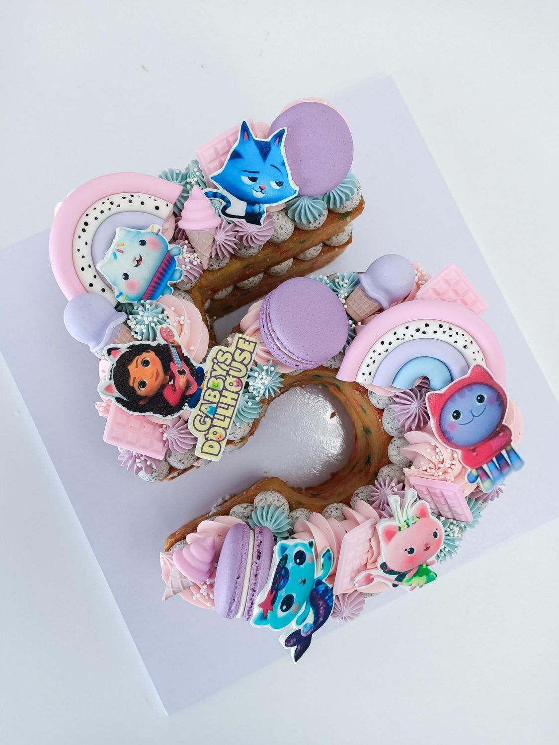 Gabby Dollhouse number cake Gabby Dollhouse number cake