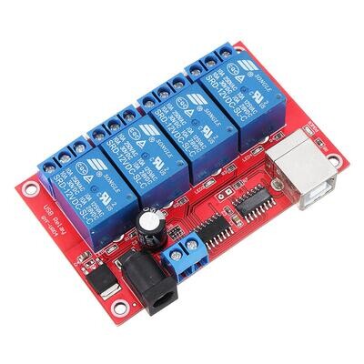 USB Relais 12v 4 canaux Contrôle d'ordinateur programmable