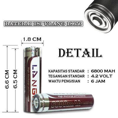BATTERIE Lithium LANGNI 3.7 V 6800MAH 2Pcs