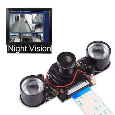 Module de caméra Raspberry Pi  Webcam HD 5MP/1080P, avec capteur IR