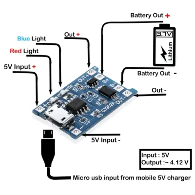 module de charge Type-c TP4056 pour batterie lithium