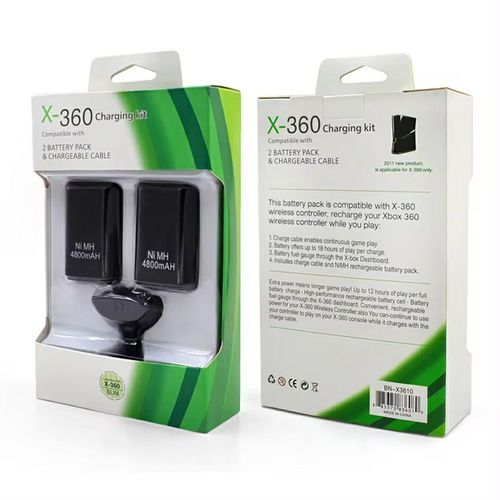 Kit 2 Batterie 4800mah pour Manette Xbox 360