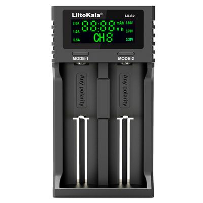 LiitoKala Lii-S2 Battery Charger Auto-polarity detection For 18650 26650 16340 18350 10400 14500 AA AAA li-ion batteries