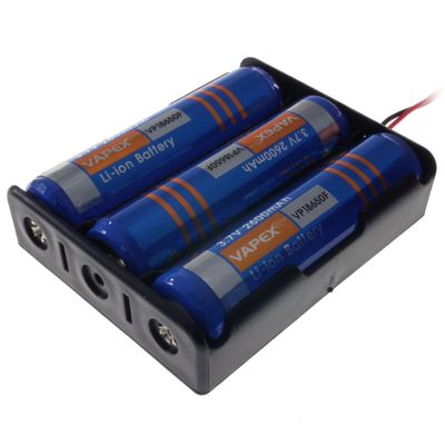 Battery holder for 3x 18650 Battery (Wire Connects)