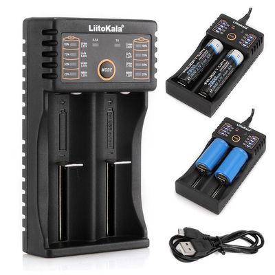 Liitokala lii-202 5V 2A 18650/26650/16340/14500 Micro USB Battery Charger