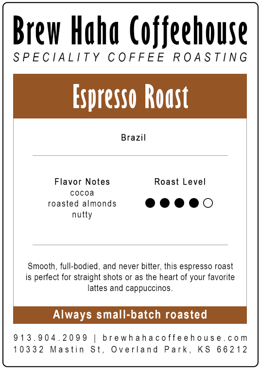 Single Origin Dark Brazil Espresso Roast - 5 lb