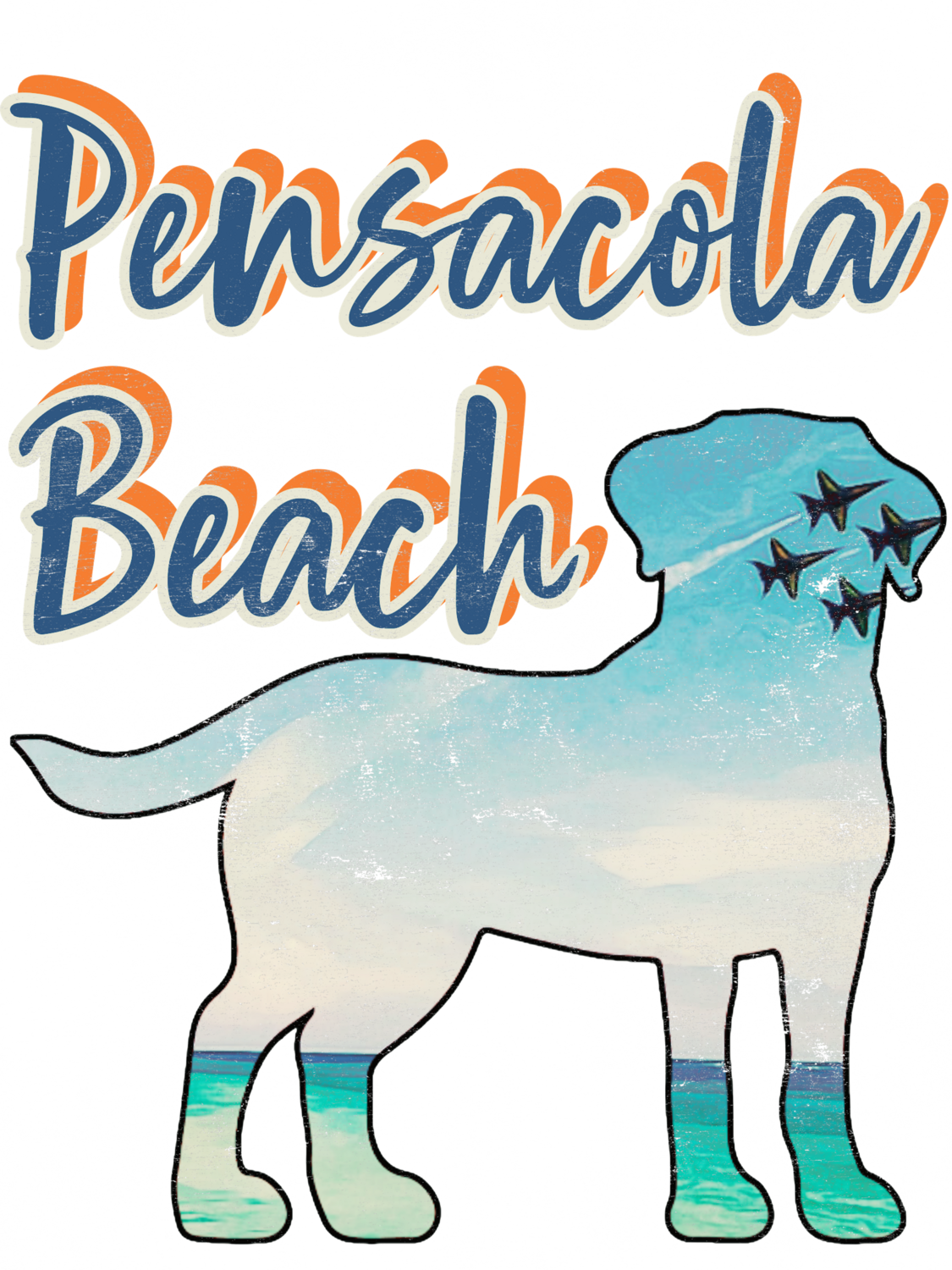Pensacola Beach Vintage-Look (front only)