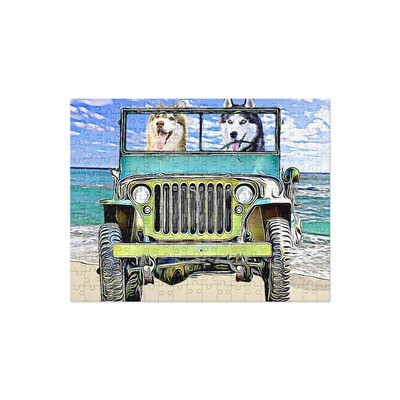 BEACH Huskies Jigsaw puzzle (252 Pieces)