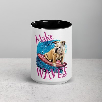 WAVES Bulldog Mug with Color Inside
