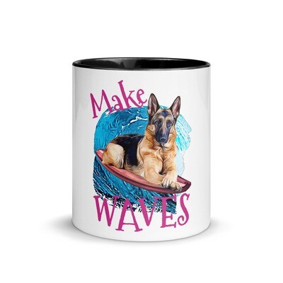 WAVES German Shepherd Mug with Color Inside