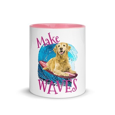 WAVES Golden Retriever Mug with Color Inside