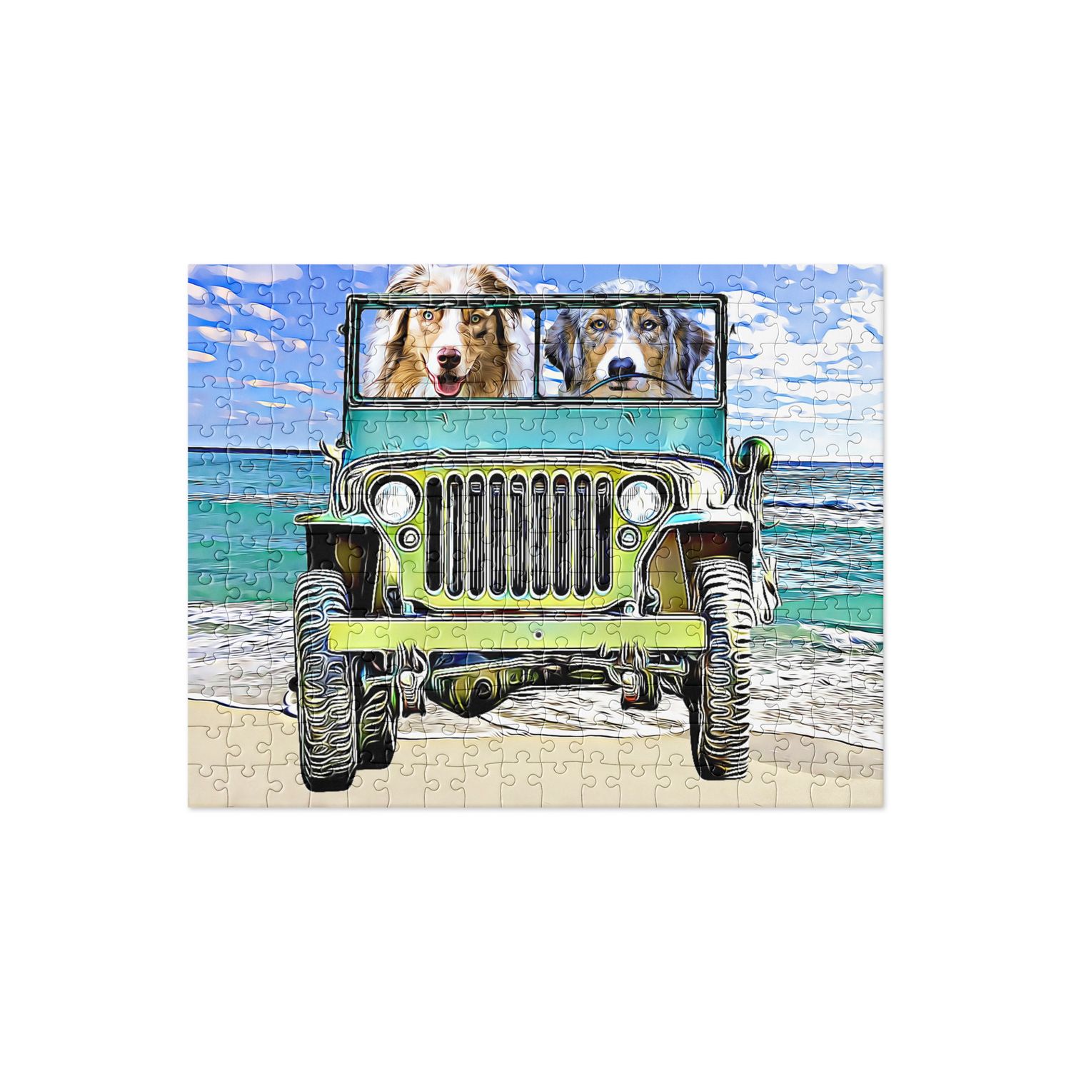 BEACH Australian Shepherd Jigsaw puzzle (252 Pieces)