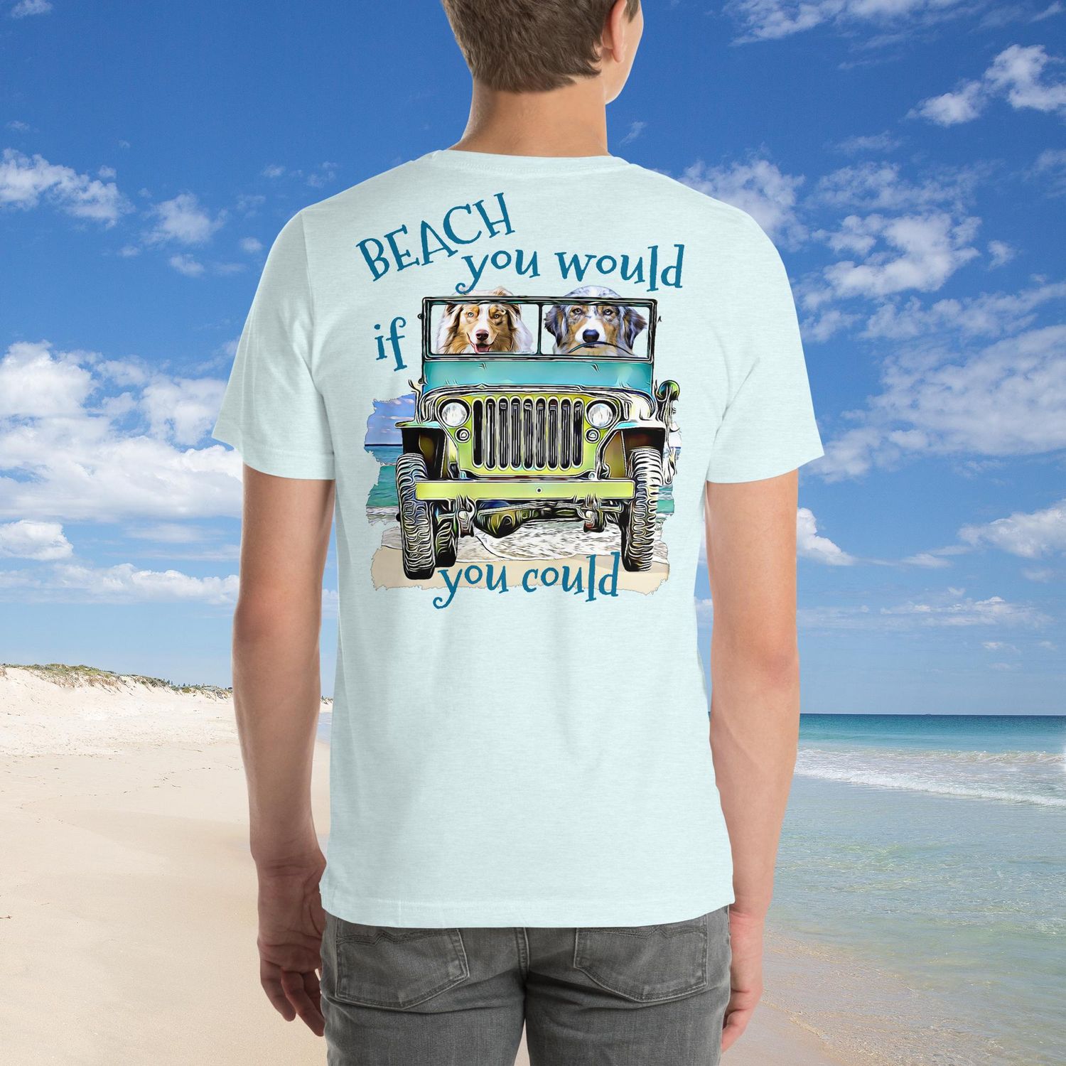 BEACH Australian Shepherd Unisex t-shirt