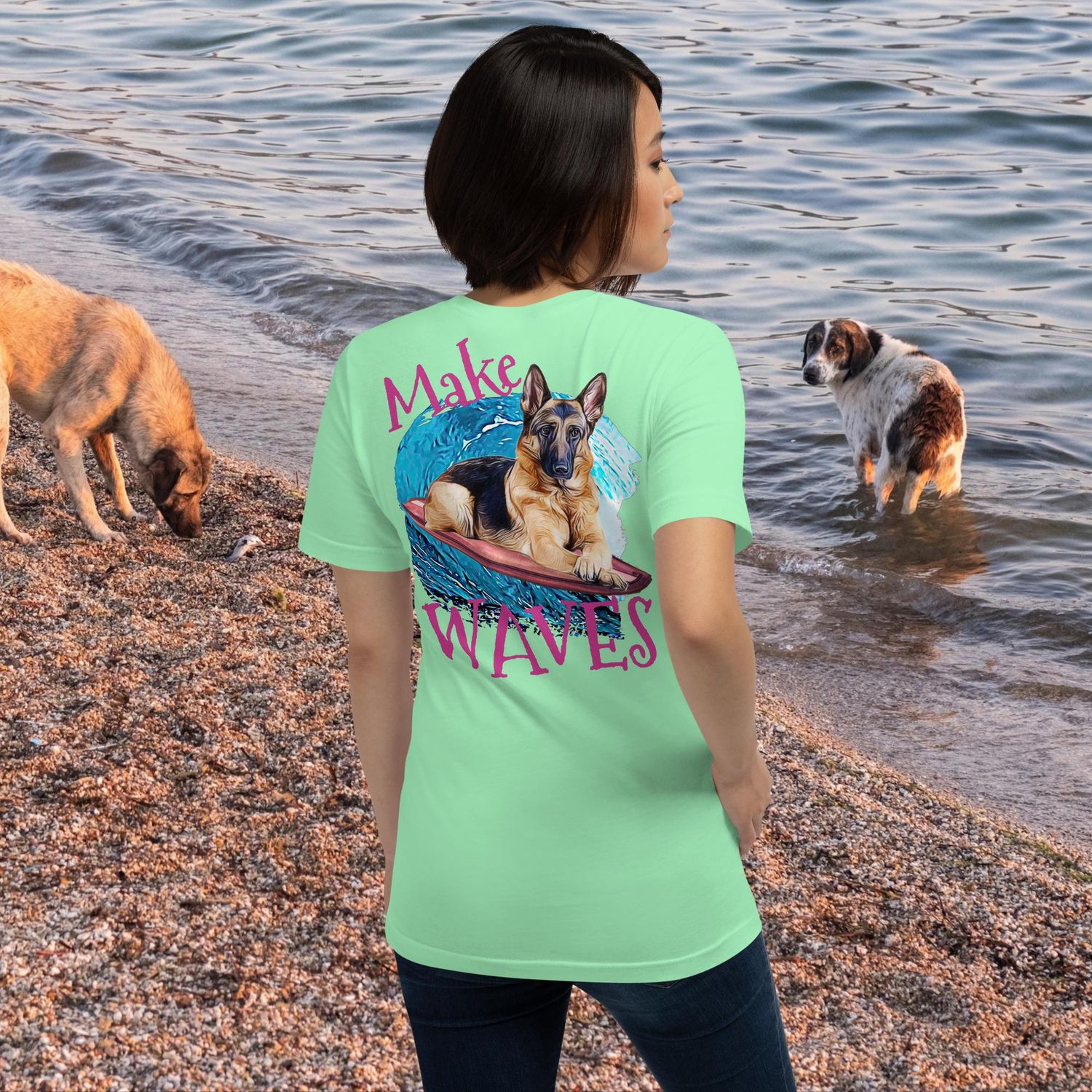 WAVES German Shepherd Unisex t-shirt