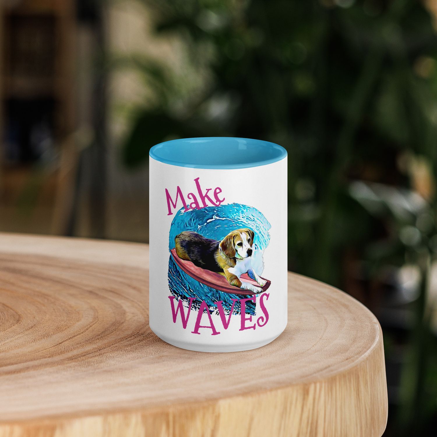 WAVES Beagle Mug with Color Inside