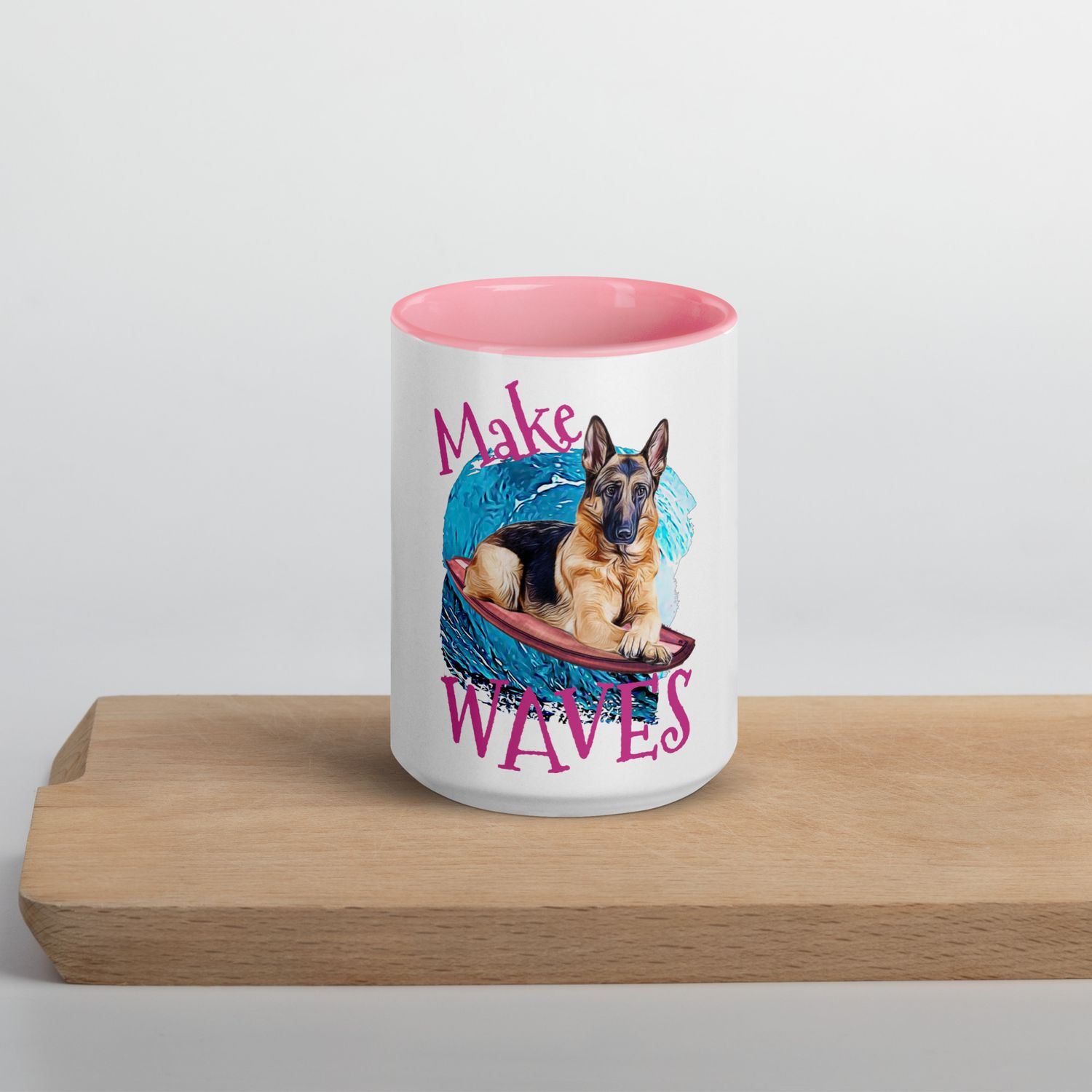 WAVES German Shepherd Mug with Color Inside